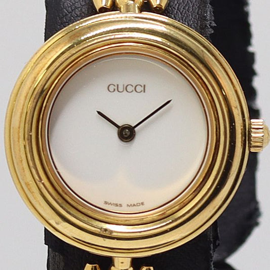 Gucci Change Bezel 11 12 Quartz White Dial Bangle Watch