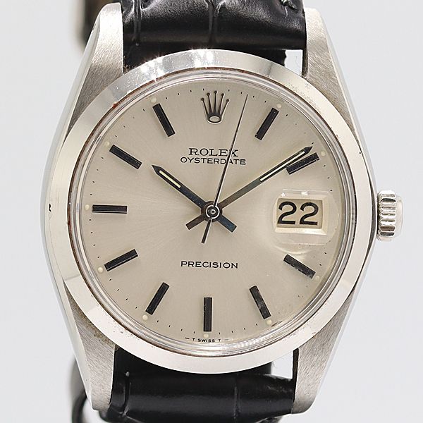 Rolex Oyster Date Hand Wound Silver Dial Watch