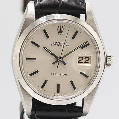 Rolex Oyster Date Hand Wound Silver Dial Watch