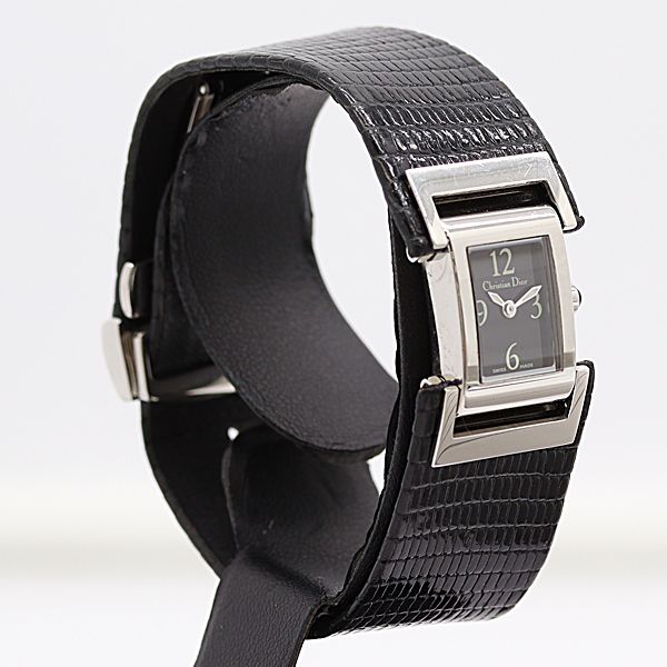 Dior Quartz Leather Bangle Watch Black Dial — view 2