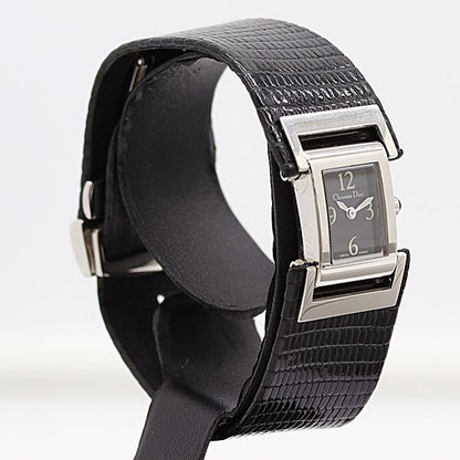 Dior Quartz Leather Bangle Watch Black Dial — view 2