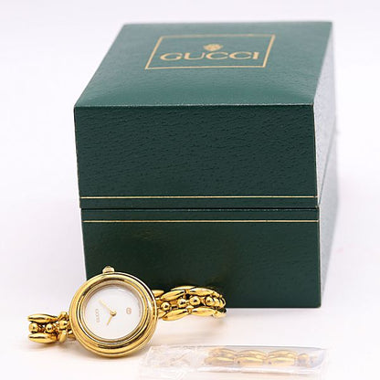 Gucci Change Bezel 11 12 Quartz Bangle Watch White Dial — view 6