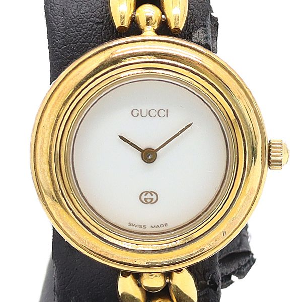 Gucci Change Bezel 11 12 Quartz Bangle Watch White Dial
