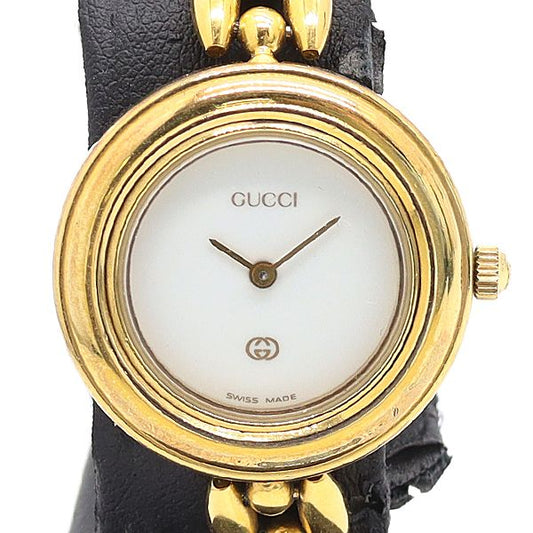Gucci Change Bezel 11 12 Quartz Bangle Watch White Dial