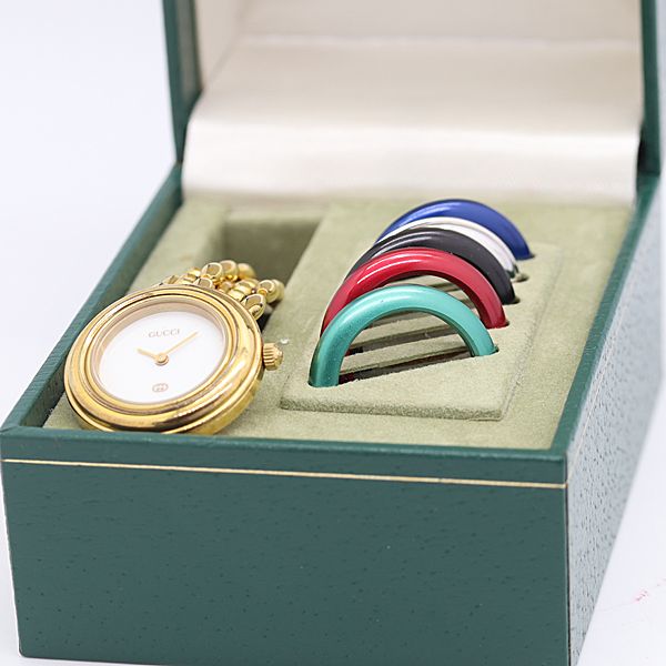 Gucci Change Bezel 11 12 Quartz Bangle Watch White Dial — view 5