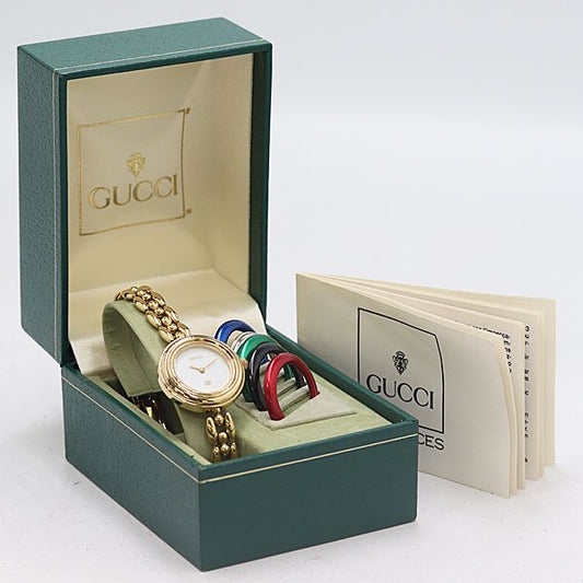 Gucci Change Bezel 11 12 Quartz White Dial Watch