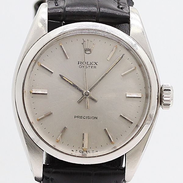 Rolex Oyster Precision Hand Wound Silver Dial Watch