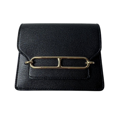 Hermes Roulis Slim Wallet Black Coin Case