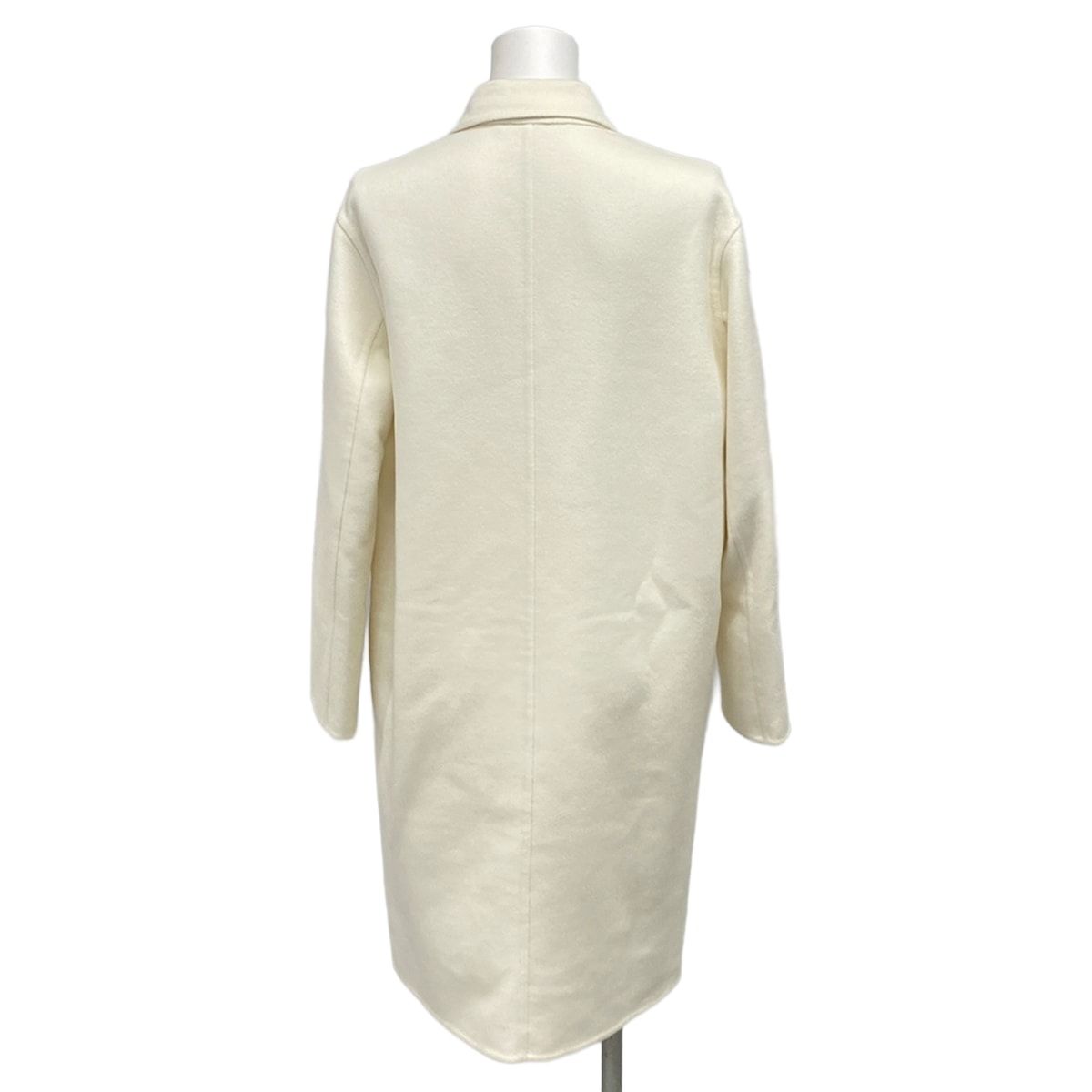Hermes Coat 36 S Ivory Long Sleeve Cashmere Series Button Autumn Winter — view 2