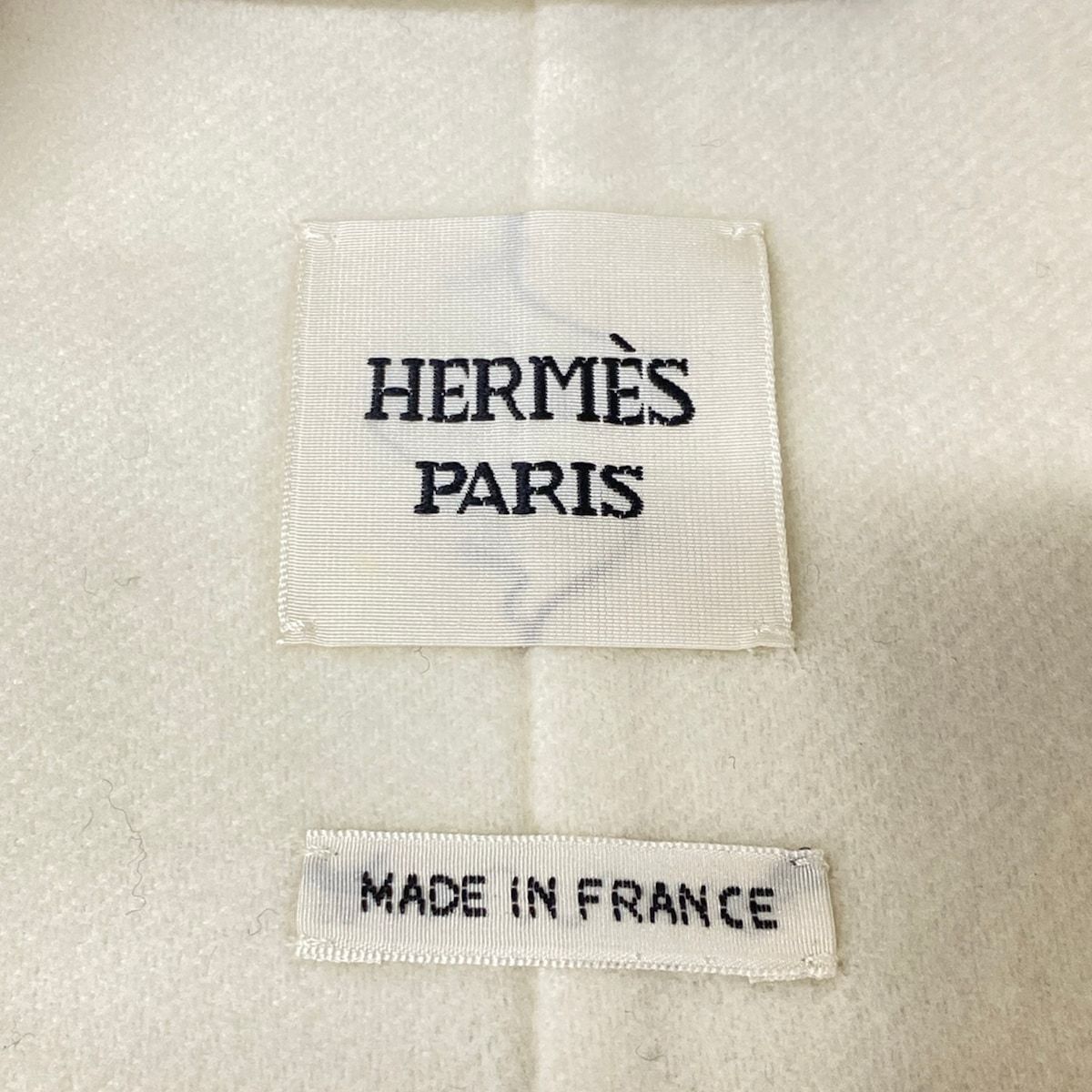 Hermes Coat 36 S Ivory Long Sleeve Cashmere Series Button Autumn Winter — view 3