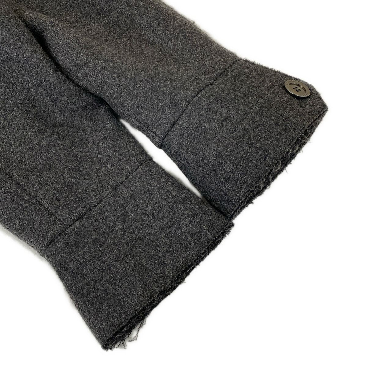 Chanel Coat 34 S Dark Gray Long Sleeve Cut Off Winter Wool — view 5