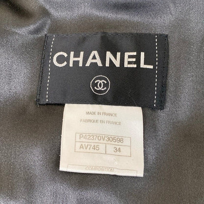 Chanel Coat 34 S Dark Gray Long Sleeve Cut Off Winter Wool — view 3