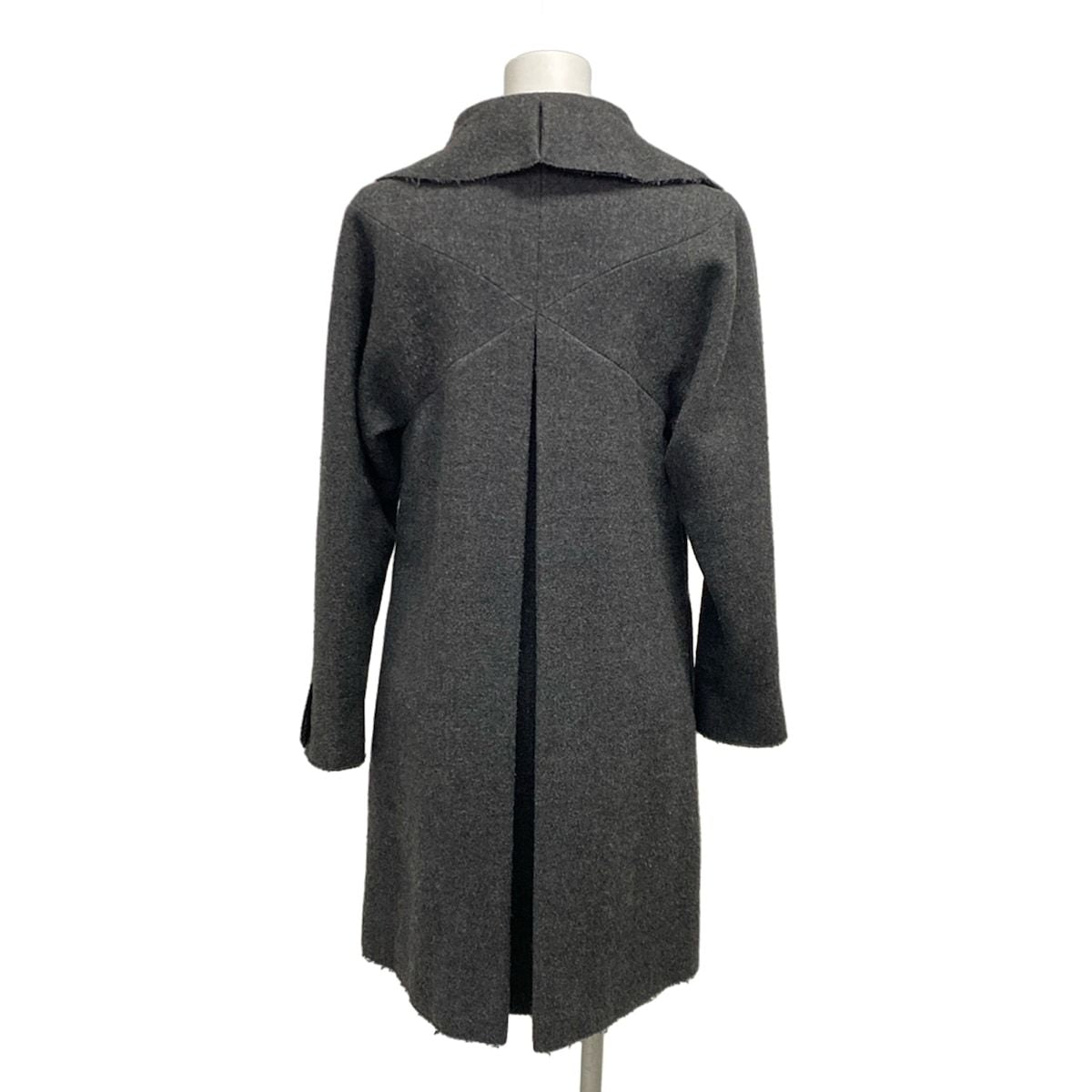 Chanel Coat 34 S Dark Gray Long Sleeve Cut Off Winter Wool — view 2