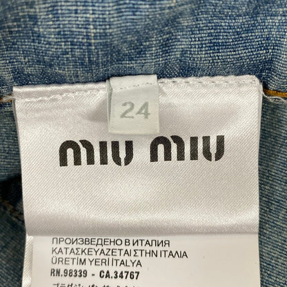 Miu Miu Jeans 24 Chambray Light Blue Cotton — view 4