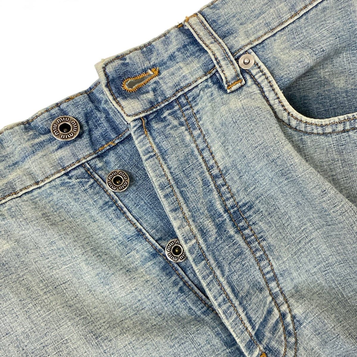 Miu Miu Jeans 24 Chambray Light Blue Cotton — view 9