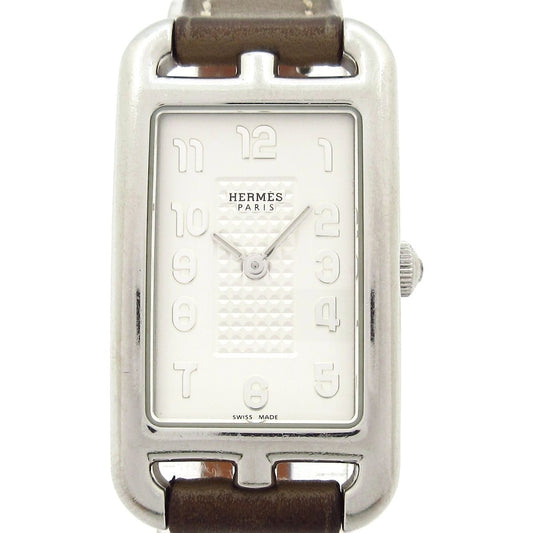 Hermes Watch Nantucket SS Leather White