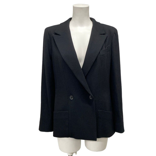 Chanel Jacket 40 Black Wool