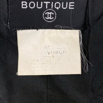 Chanel Dress 38 M Black Sleeveless Button Opening Wool Knee Length — view 4
