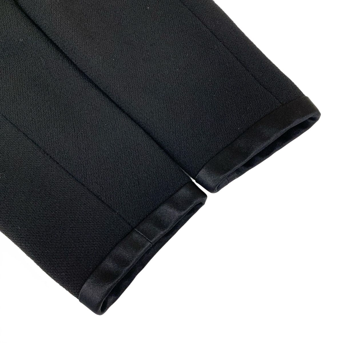 Chanel Jacket 34 S Black Wool Camellia Button Long — view 5