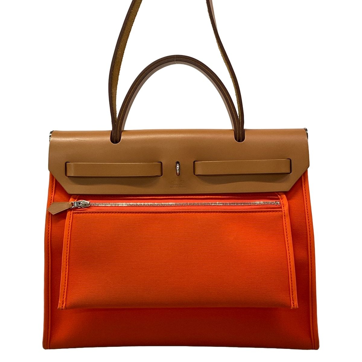 Hermes Handbag Herbag Zip PM Capucines Natural Silver — view 3