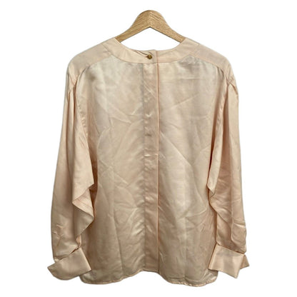 Chanel Long Sleeve Shirt Blouse 38 M Pink Silk Ribbon — view 2