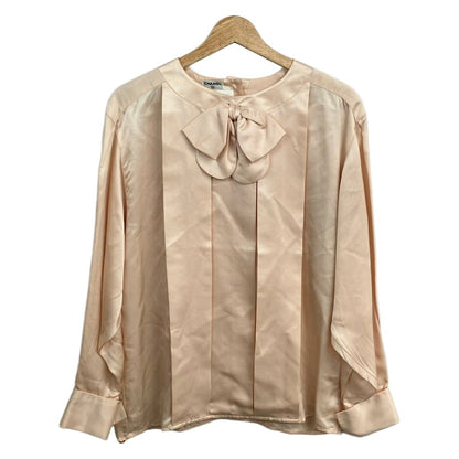 Chanel Long Sleeve Shirt Blouse 38 M Pink Silk Ribbon