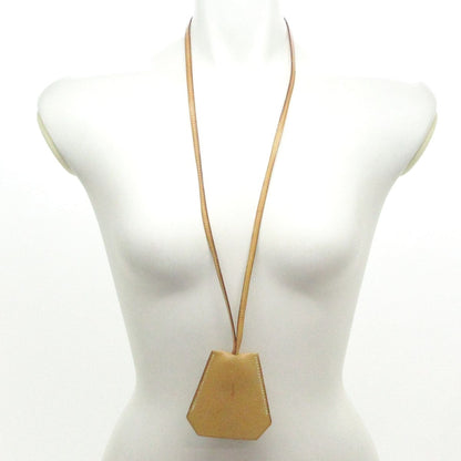 Hermes Necklace Long Leather Gold Clochette — view 2