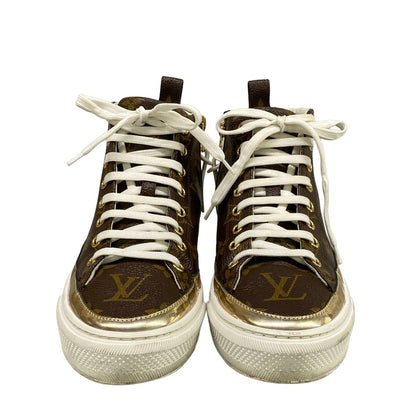 Louis Vuitton Sneakers 34.5 Stella Line Monogram Gold High Cut Leather — view 5