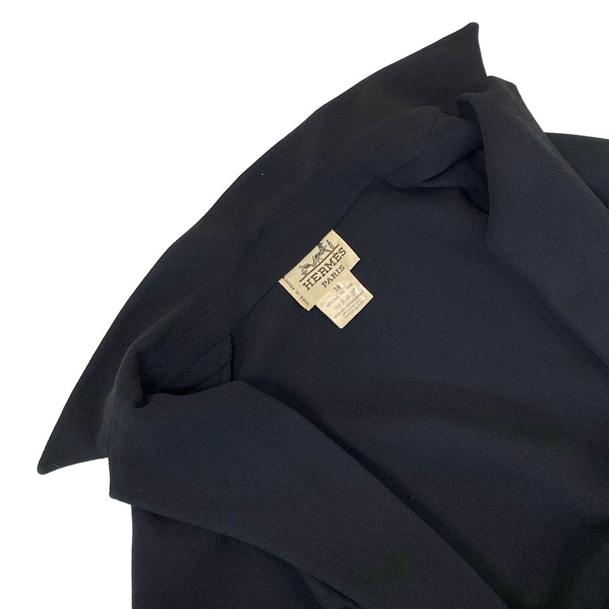 Hermes Vest 38 M Black Gold Tairokken Long Gilet Dress Silk — view 4