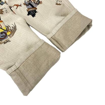 Hermes Pants 38 M Beige Multi Linen Blend 38 Kachina Pattern Hopi Cotton — view 6