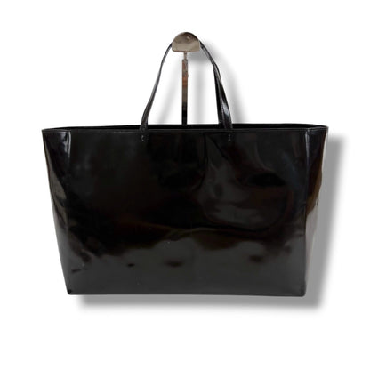 Prada Mirror Calf Leather Tote Black — view 3
