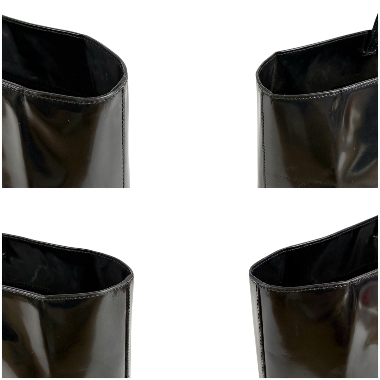 Prada Mirror Calf Leather Tote Black — view 5