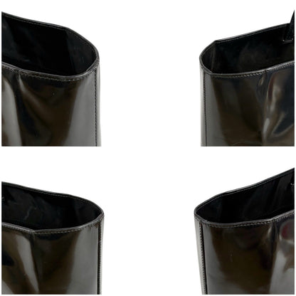 Prada Mirror Calf Leather Tote Black — view 5