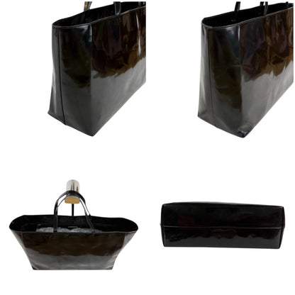 Prada Mirror Calf Leather Tote Black — view 4