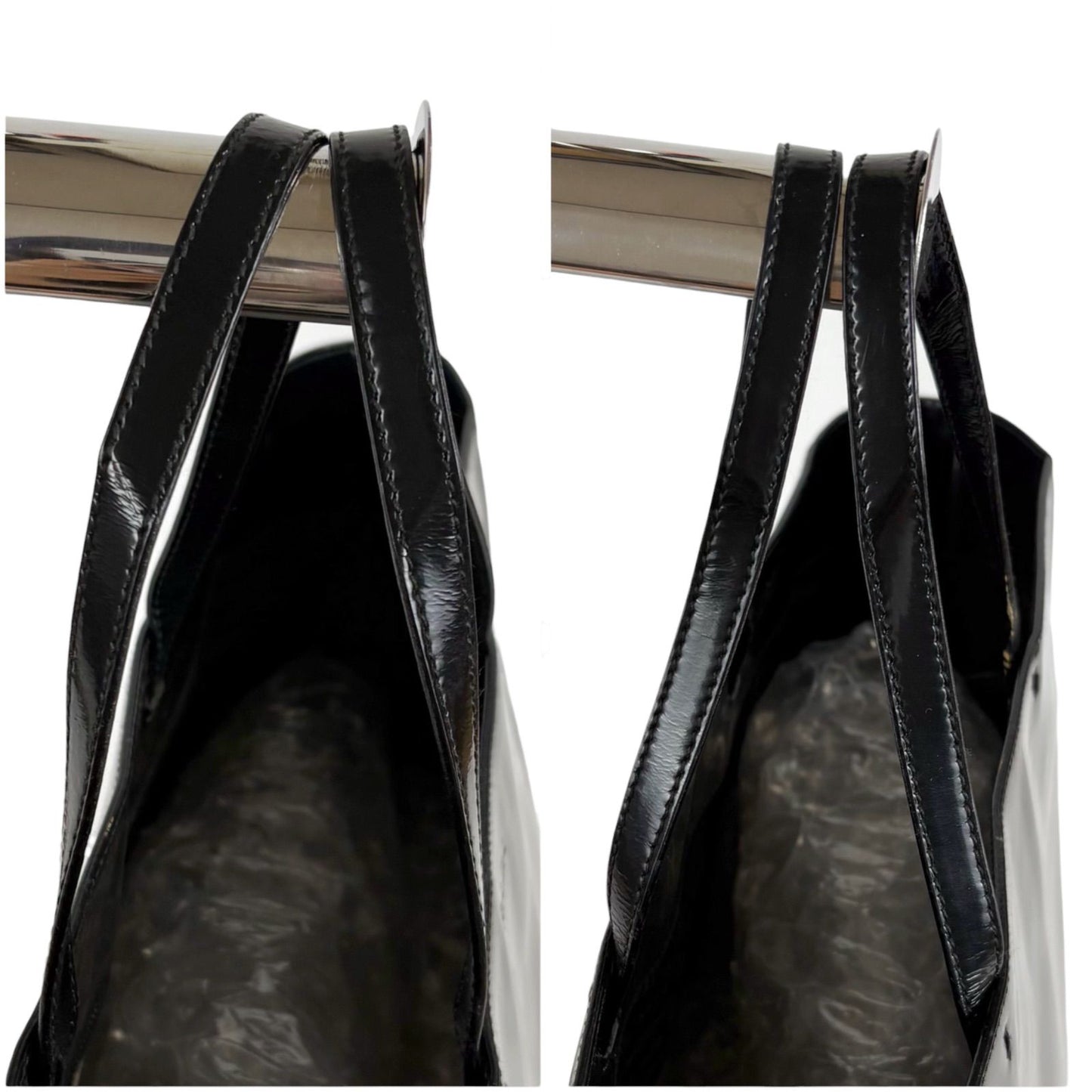 Prada Mirror Calf Leather Tote Black — view 7