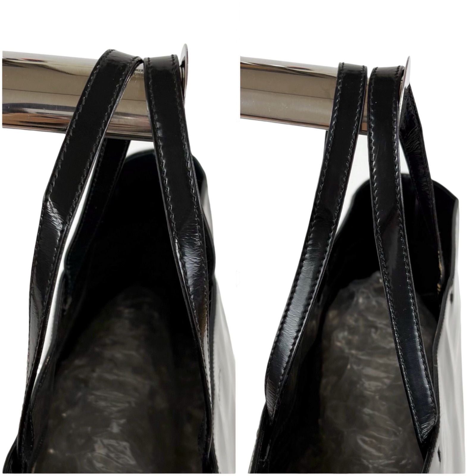 Prada Mirror Calf Leather Tote Black — view 7