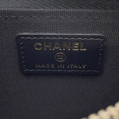 Chanel Coin Case CC Logo Fragment Caviar Leather Wallet Black — view 5