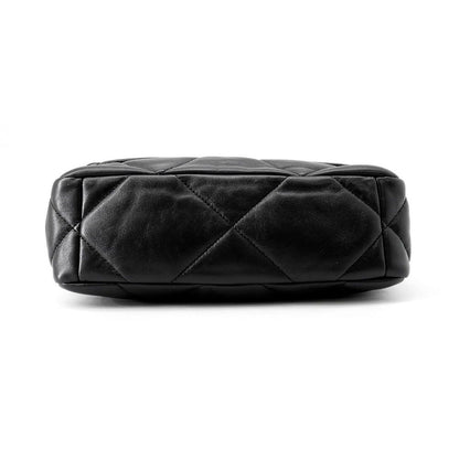 Chanel Chain Shoulder Bag 19 Flap CC Logo Lambskin Black — view 3