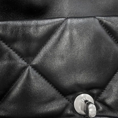 Chanel Chain Shoulder Bag 19 Flap CC Logo Lambskin Black — view 6