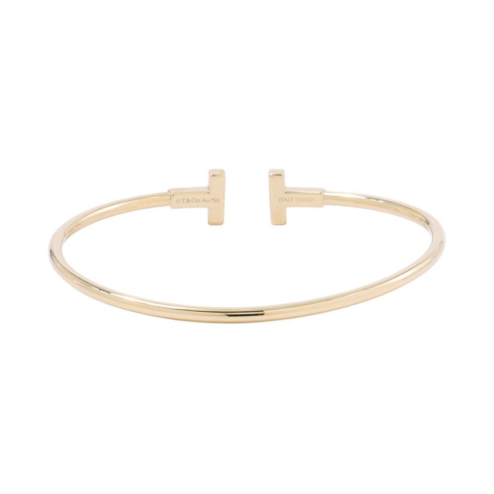 Tiffany & Co Bracelet T Wire 18k Yellow Gold Bangle — view 3
