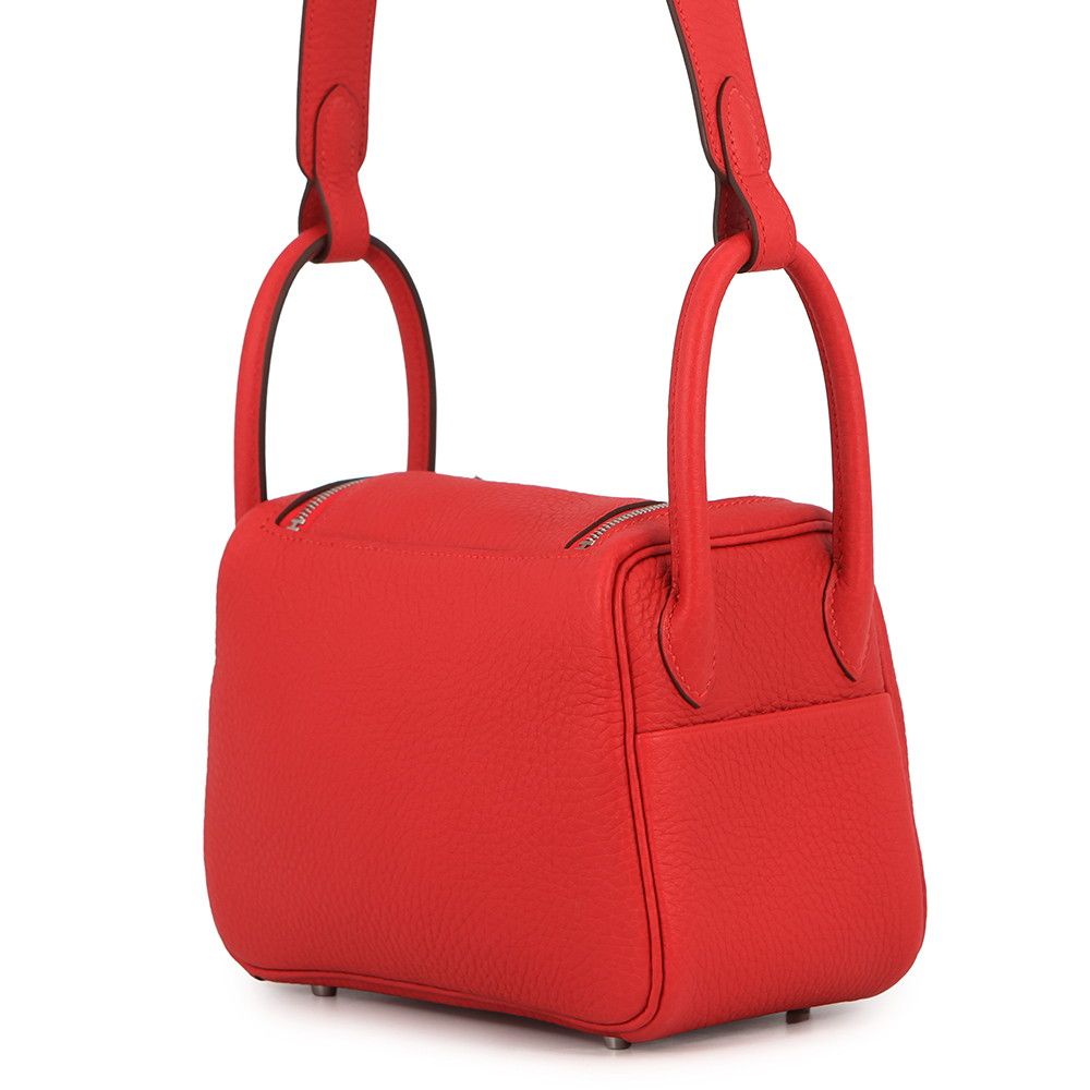 Hermes Lindy Mini le Jura du Silver Taurillon Clemence 2-Way Shoulder — view 2