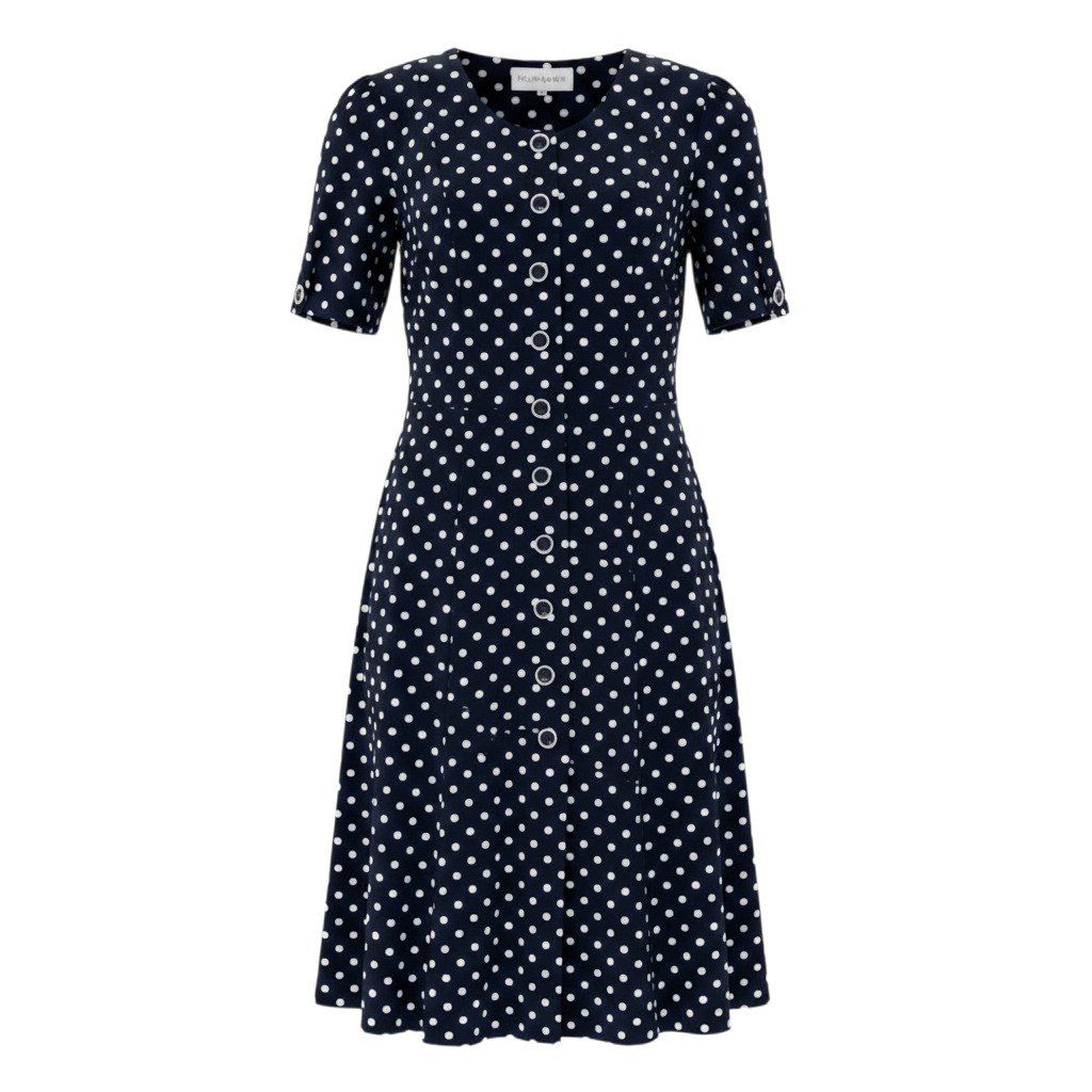 Saint Laurent Retro Dress Shirt Dot Pattern Polka Dot 38 Navy Cotton