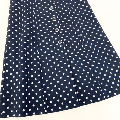 Saint Laurent Retro Dress Shirt Dot Pattern Polka Dot 38 Navy Cotton — view 5