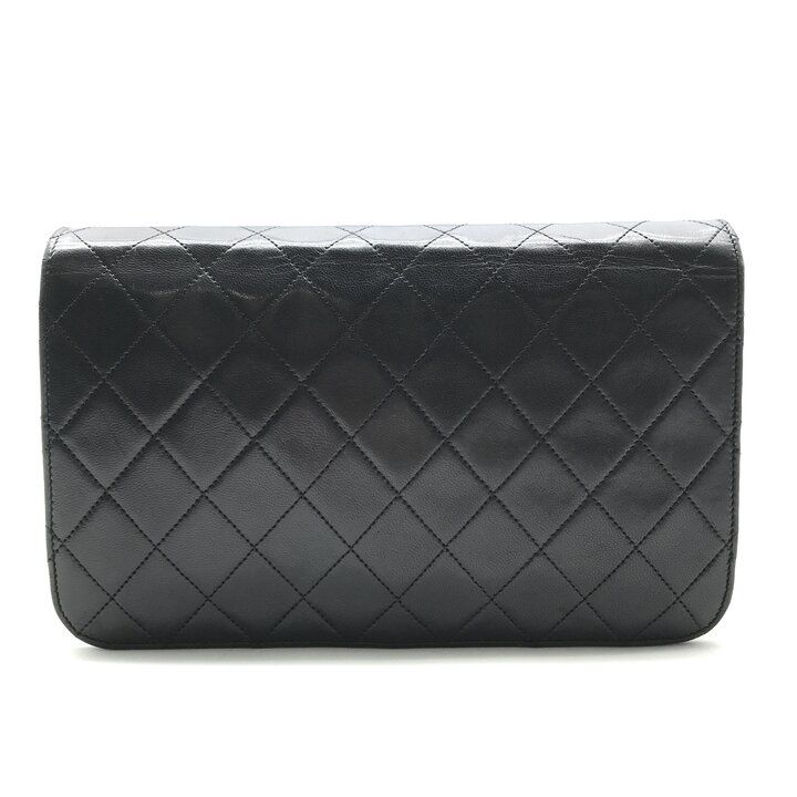 Chanel CC Logo Quilted Push Lock Chain Shoulder Bag Black Purse — view 3