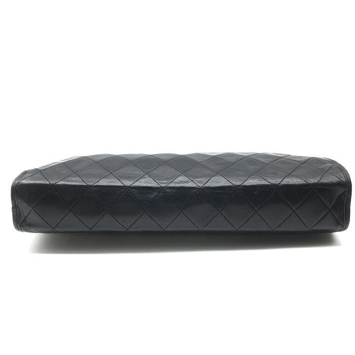 Chanel CC Logo Quilted Leather Clutch Black — view 4