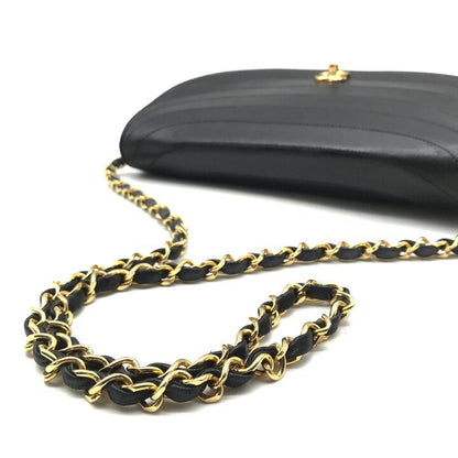 Chanel CC Logo Half Moon Turnlock Leather Chain Shoulder Bag Black — view 6