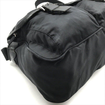 Prada Nylon Tessuto Triangle Logo Shoulder Bag Black Purse — view 4