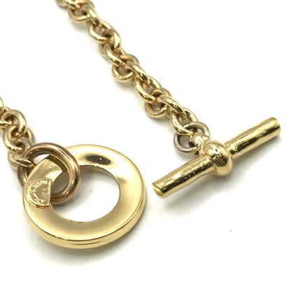 Celine Vintage Chain Necklace Musical Note Circle Gold — view 6
