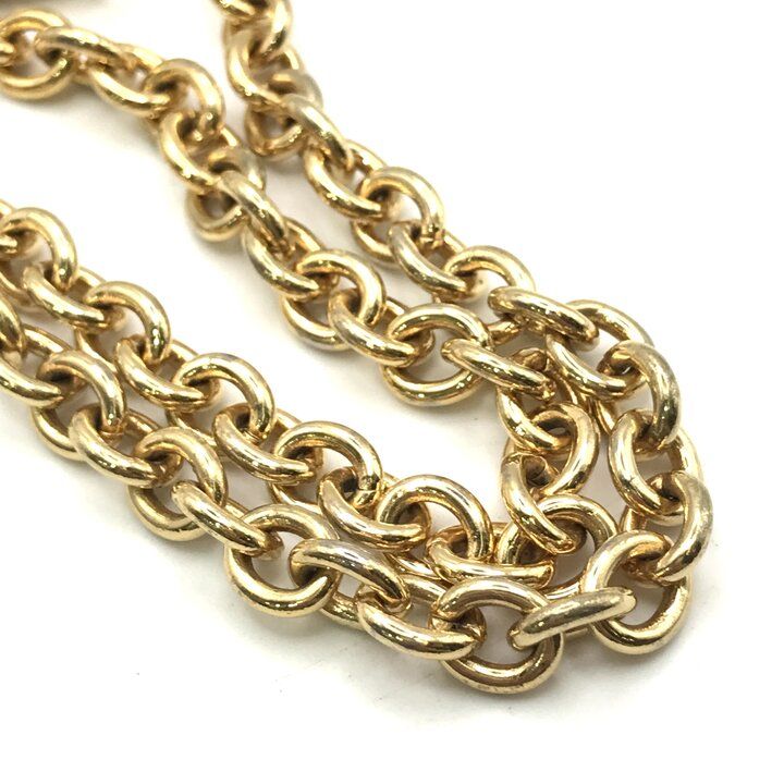 Celine Vintage Chain Necklace Musical Note Circle Gold — view 4