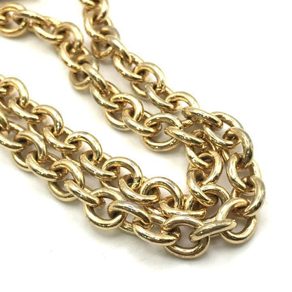 Celine Vintage Chain Necklace Musical Note Circle Gold — view 4